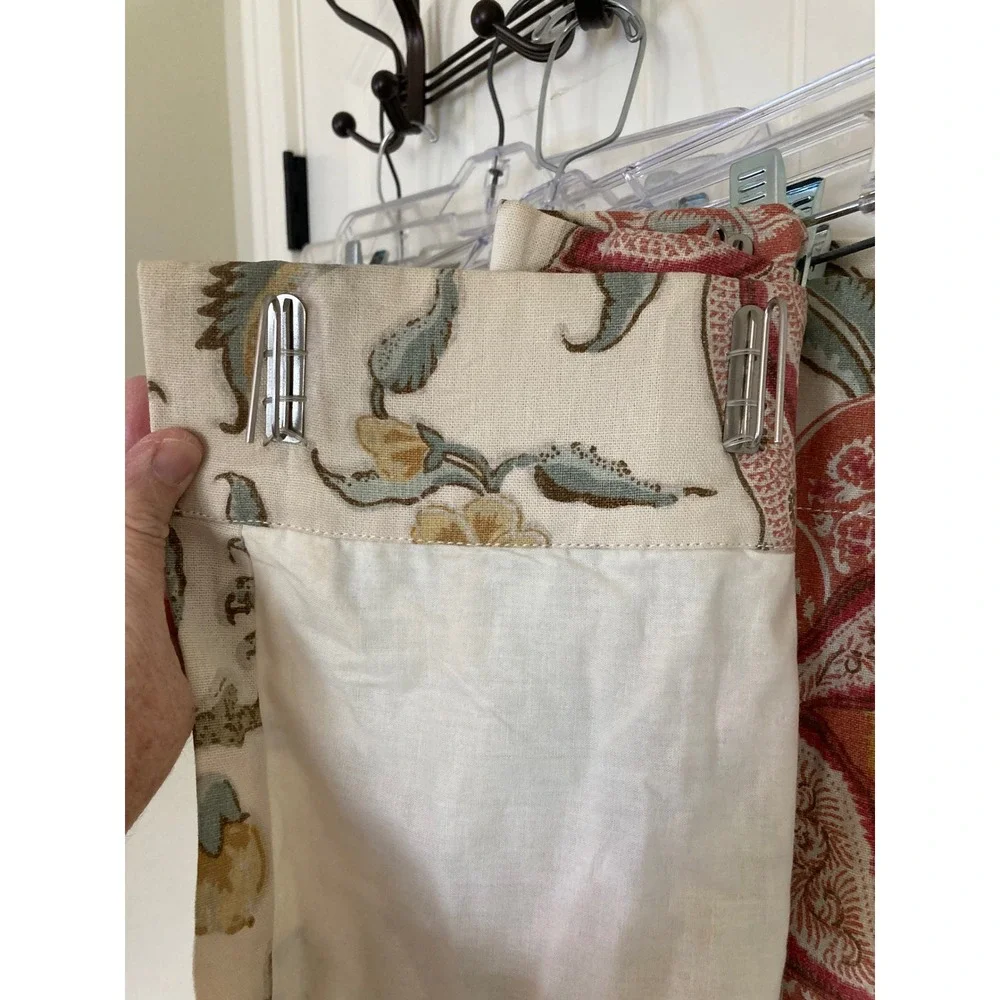 Pottery Barn Cynthia Palampore‎ Print Linen Cotton Lined Curtain Panels 5-50x96